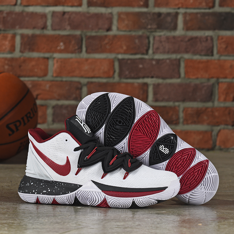 New Nike Kyrie 5 White Black Red Shoes